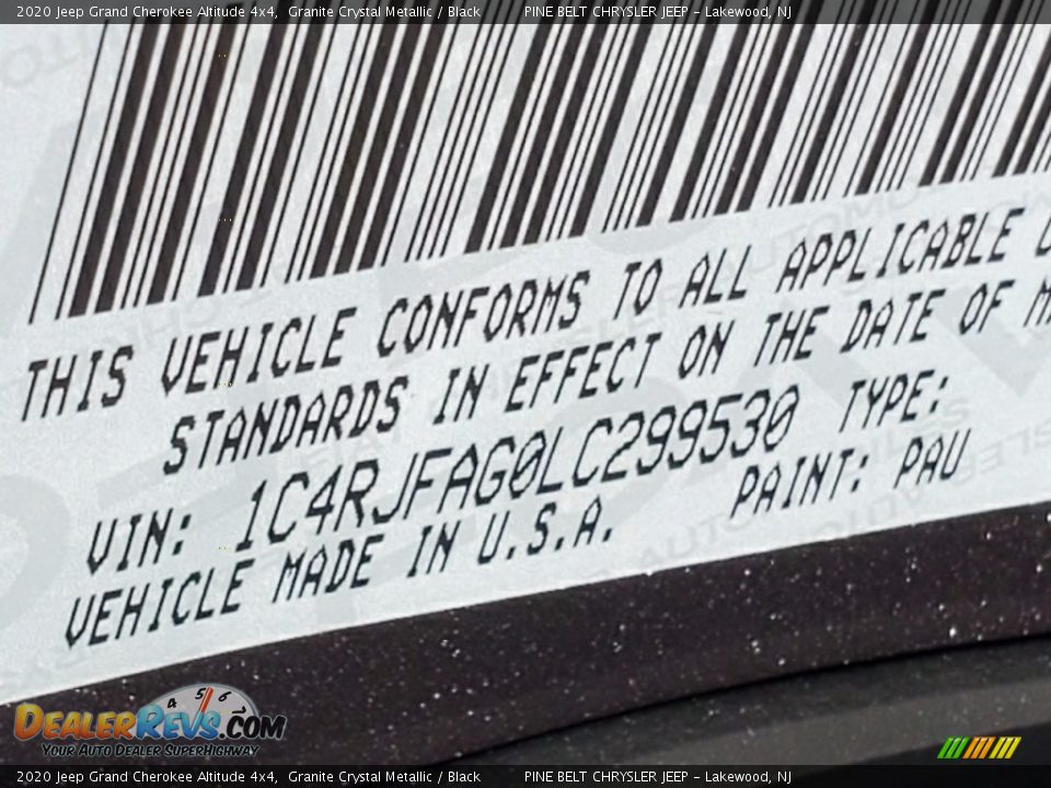 2020 Jeep Grand Cherokee Altitude 4x4 Granite Crystal Metallic / Black Photo #12