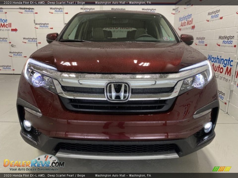 2020 Honda Pilot EX-L AWD Deep Scarlet Pearl / Beige Photo #3