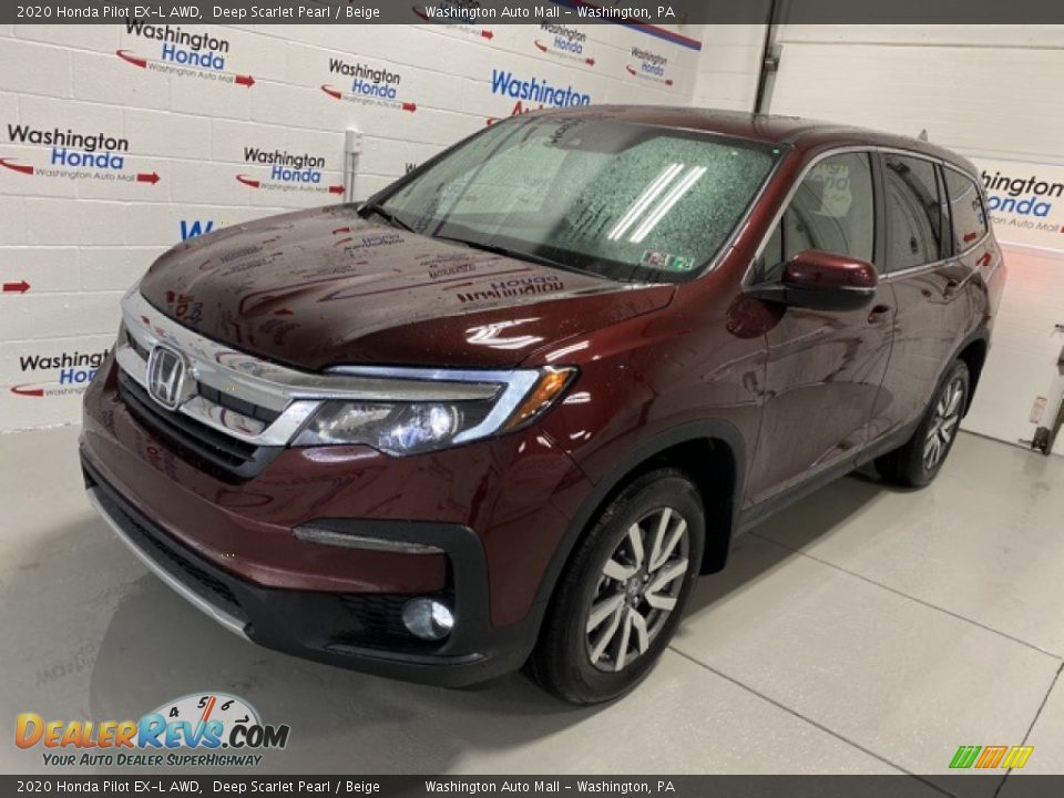 2020 Honda Pilot EX-L AWD Deep Scarlet Pearl / Beige Photo #4