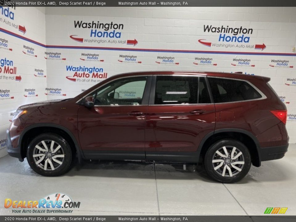 2020 Honda Pilot EX-L AWD Deep Scarlet Pearl / Beige Photo #5