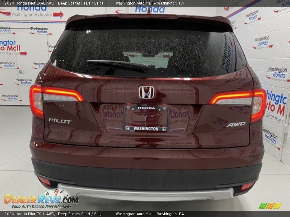 2020 Honda Pilot EX-L AWD Deep Scarlet Pearl / Beige Photo #7