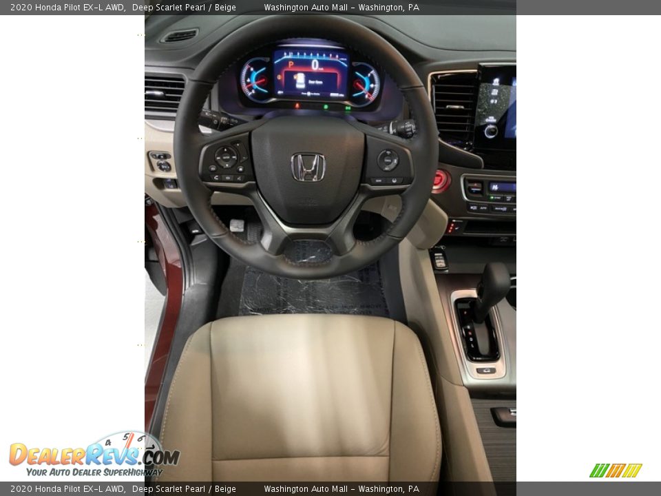2020 Honda Pilot EX-L AWD Deep Scarlet Pearl / Beige Photo #13