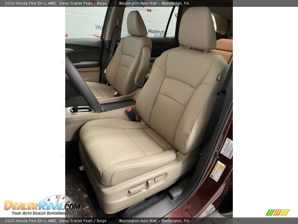 2020 Honda Pilot EX-L AWD Deep Scarlet Pearl / Beige Photo #14