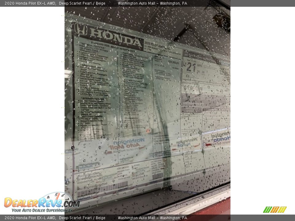 2020 Honda Pilot EX-L AWD Deep Scarlet Pearl / Beige Photo #15