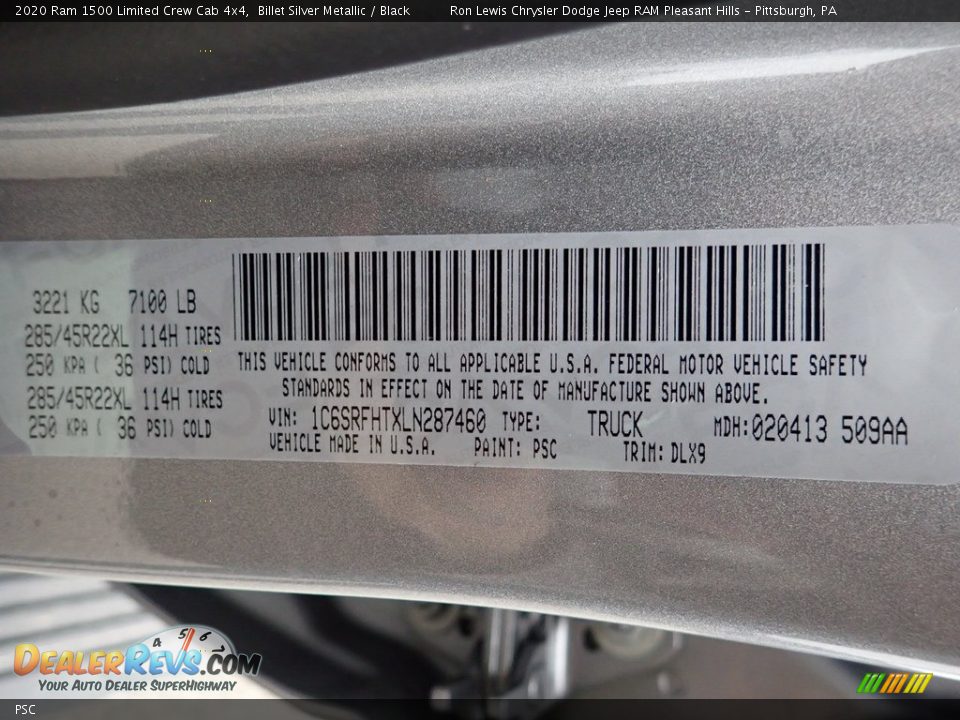 Ram Color Code PSC Billet Silver Metallic