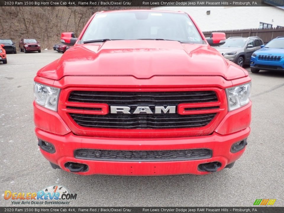 2020 Ram 1500 Big Horn Crew Cab 4x4 Flame Red / Black/Diesel Gray Photo #2