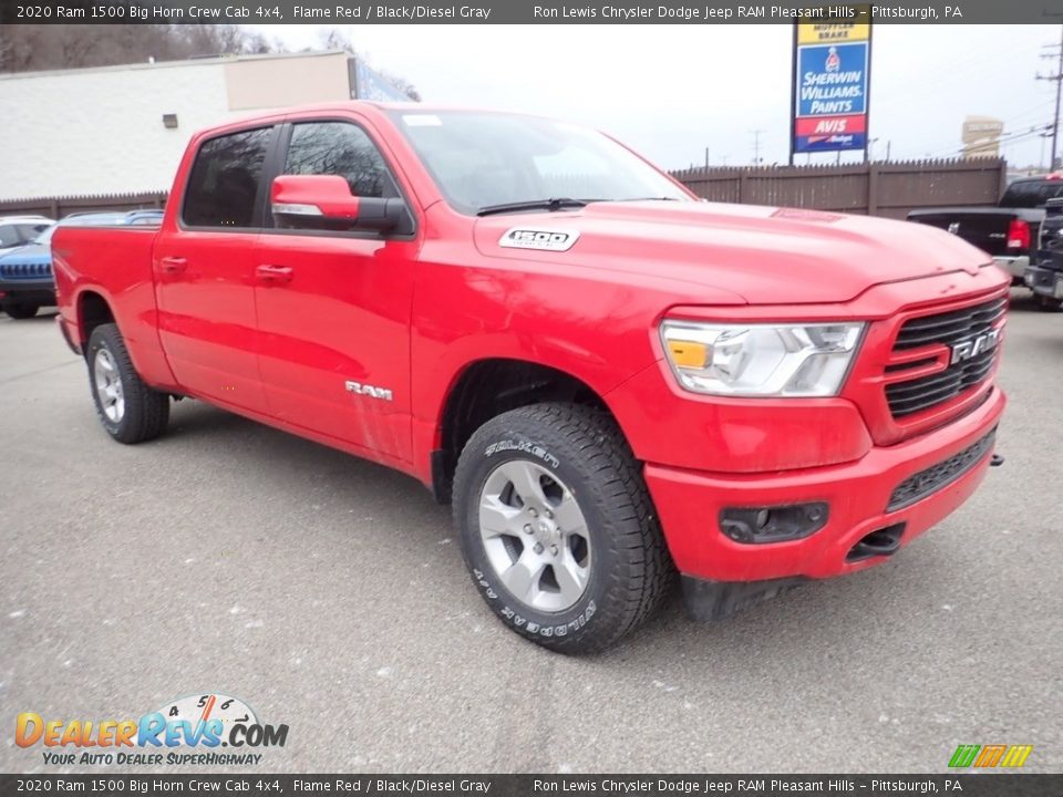 2020 Ram 1500 Big Horn Crew Cab 4x4 Flame Red / Black/Diesel Gray Photo #3