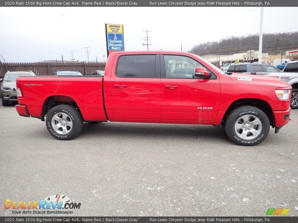 2020 Ram 1500 Big Horn Crew Cab 4x4 Flame Red / Black/Diesel Gray Photo #4