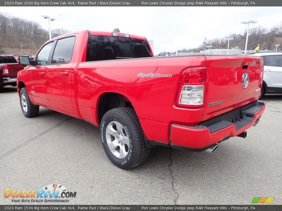 2020 Ram 1500 Big Horn Crew Cab 4x4 Flame Red / Black/Diesel Gray Photo #7
