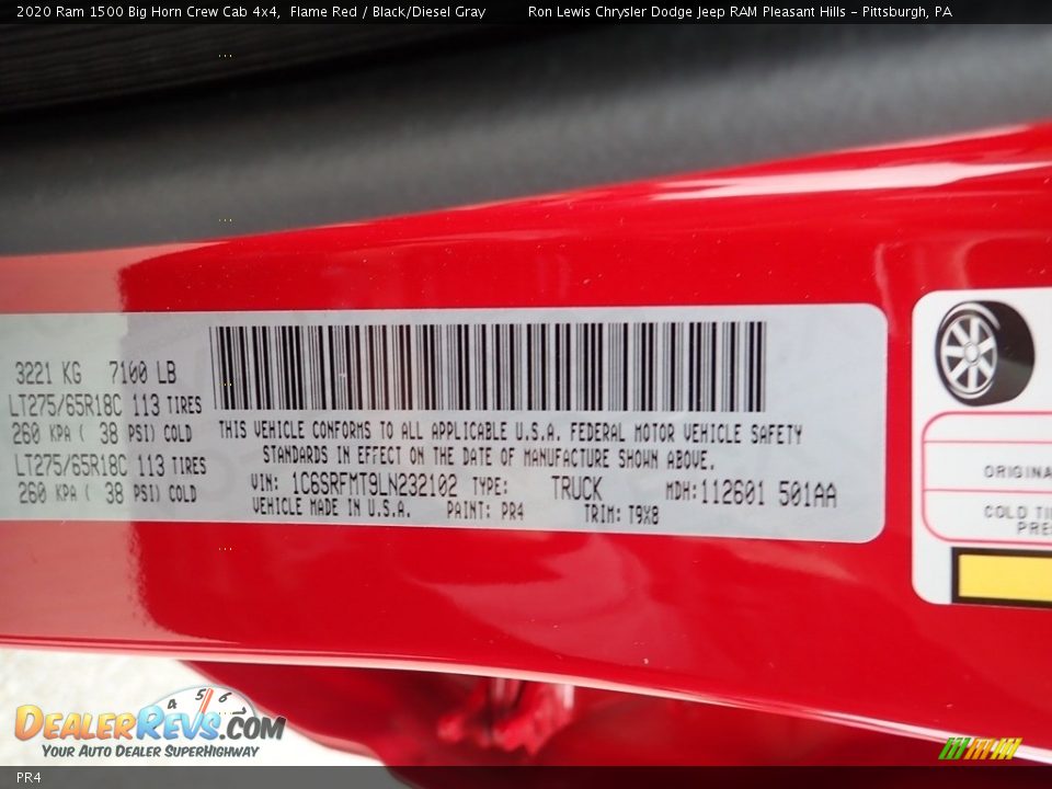 Ram Color Code PR4 Flame Red