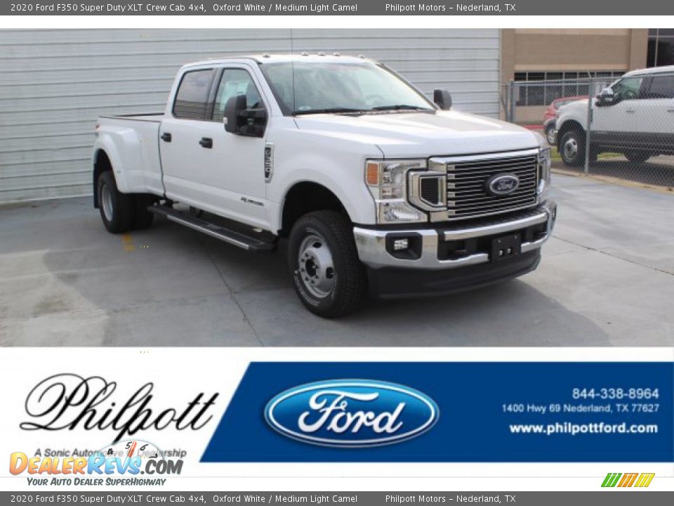 2020 Ford F350 Super Duty XLT Crew Cab 4x4 Oxford White / Medium Light Camel Photo #1