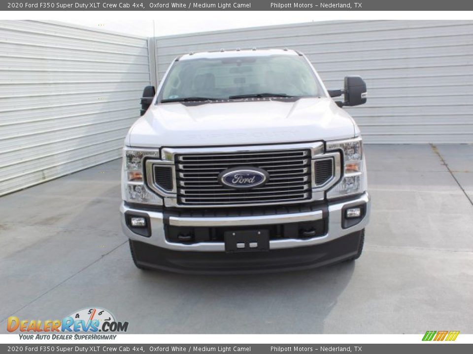 2020 Ford F350 Super Duty XLT Crew Cab 4x4 Oxford White / Medium Light Camel Photo #3