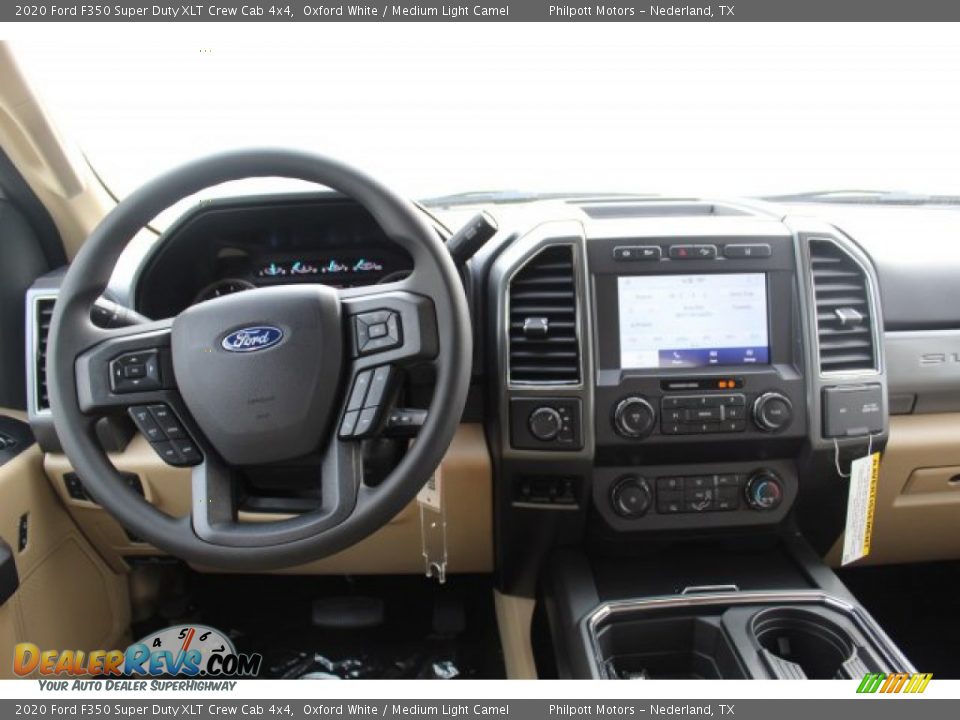 2020 Ford F350 Super Duty XLT Crew Cab 4x4 Oxford White / Medium Light Camel Photo #21
