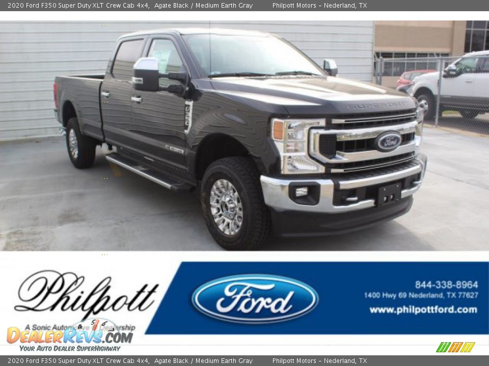 2020 Ford F350 Super Duty XLT Crew Cab 4x4 Agate Black / Medium Earth Gray Photo #1