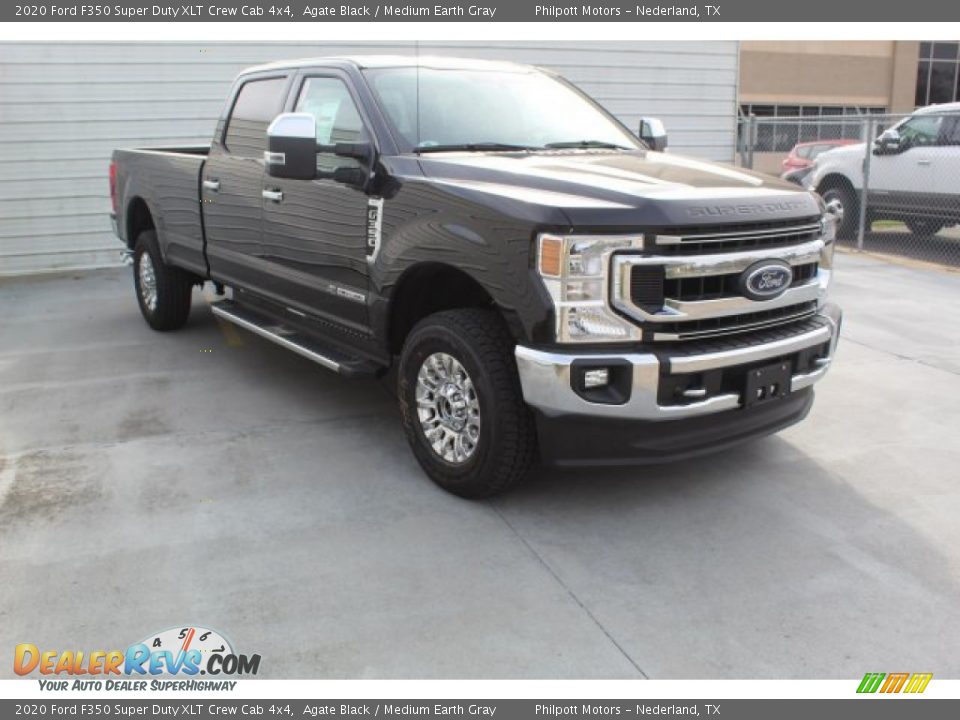 2020 Ford F350 Super Duty XLT Crew Cab 4x4 Agate Black / Medium Earth Gray Photo #2