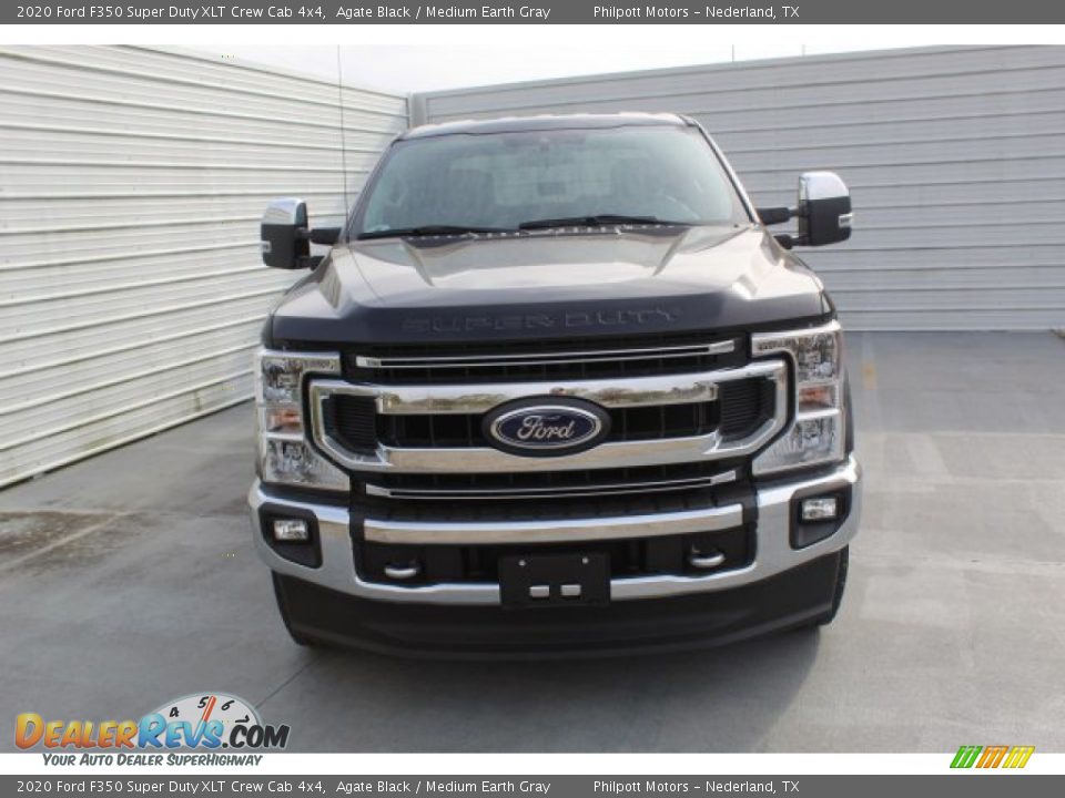 2020 Ford F350 Super Duty XLT Crew Cab 4x4 Agate Black / Medium Earth Gray Photo #3