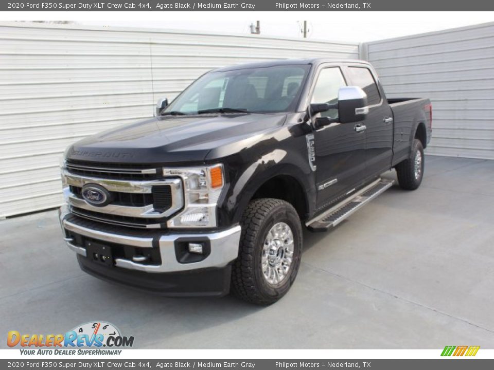 2020 Ford F350 Super Duty XLT Crew Cab 4x4 Agate Black / Medium Earth Gray Photo #4