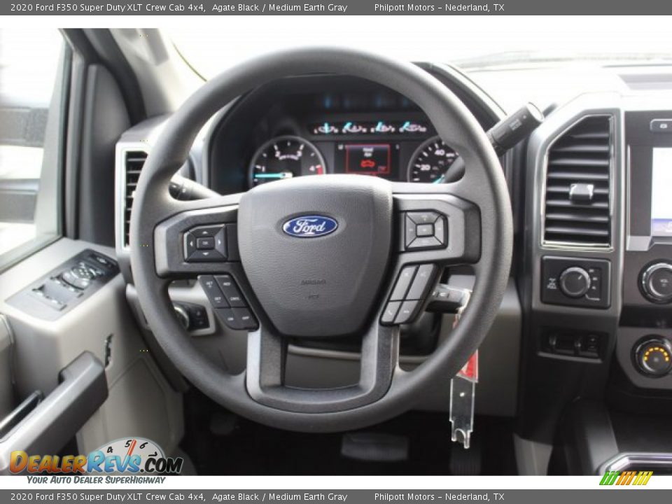 2020 Ford F350 Super Duty XLT Crew Cab 4x4 Agate Black / Medium Earth Gray Photo #21
