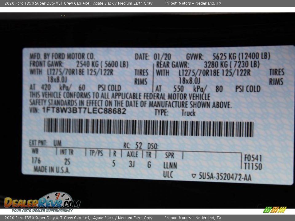 2020 Ford F350 Super Duty XLT Crew Cab 4x4 Agate Black / Medium Earth Gray Photo #24