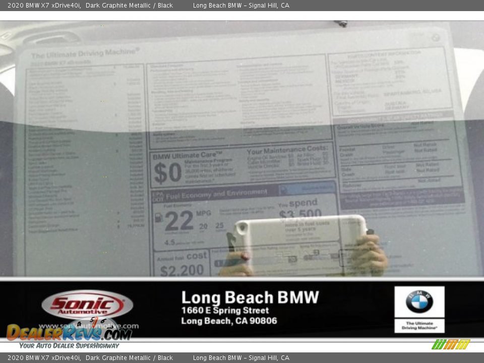 2020 BMW X7 xDrive40i Dark Graphite Metallic / Black Photo #10