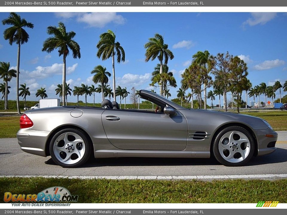 2004 Mercedes-Benz SL 500 Roadster Pewter Silver Metallic / Charcoal Photo #2