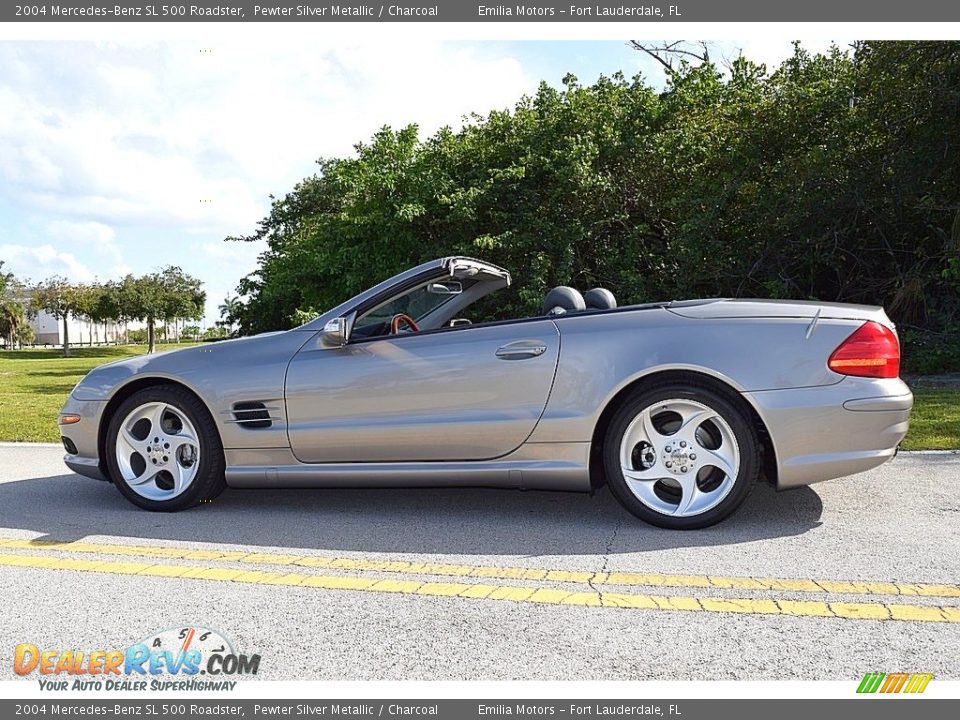 2004 Mercedes-Benz SL 500 Roadster Pewter Silver Metallic / Charcoal Photo #4