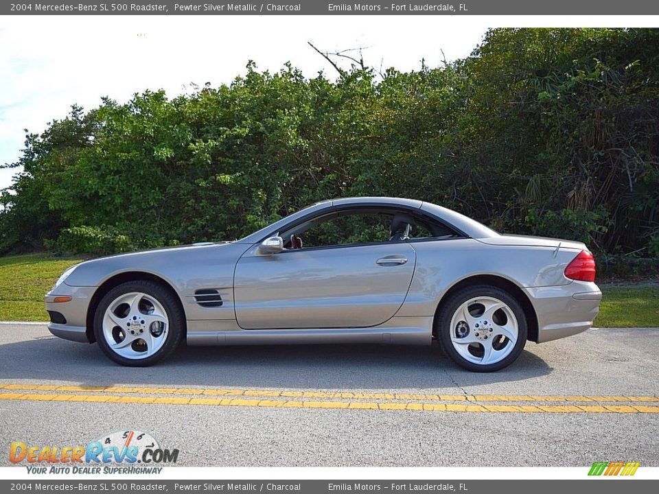 2004 Mercedes-Benz SL 500 Roadster Pewter Silver Metallic / Charcoal Photo #5