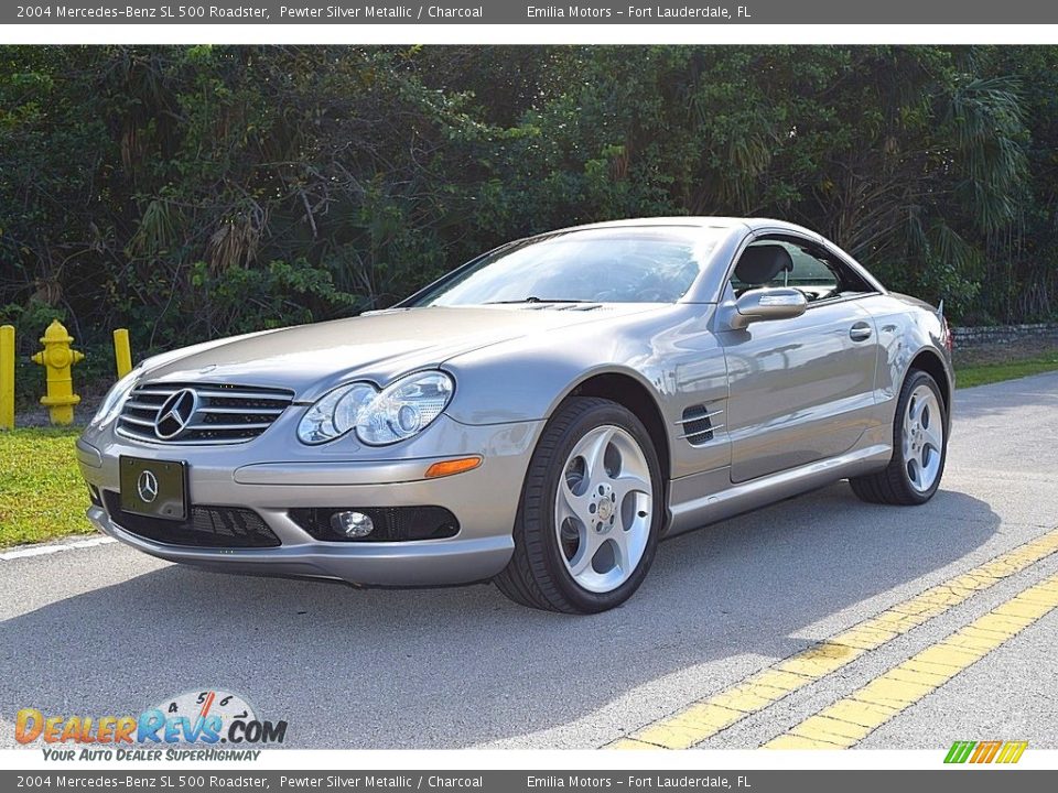 2004 Mercedes-Benz SL 500 Roadster Pewter Silver Metallic / Charcoal Photo #6