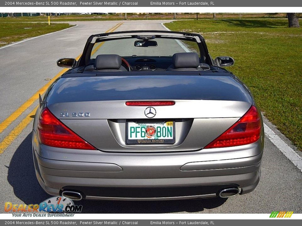 2004 Mercedes-Benz SL 500 Roadster Pewter Silver Metallic / Charcoal Photo #8