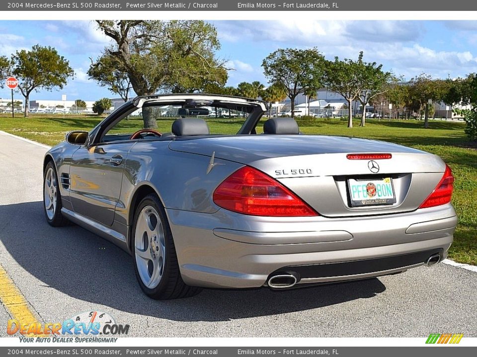 2004 Mercedes-Benz SL 500 Roadster Pewter Silver Metallic / Charcoal Photo #9