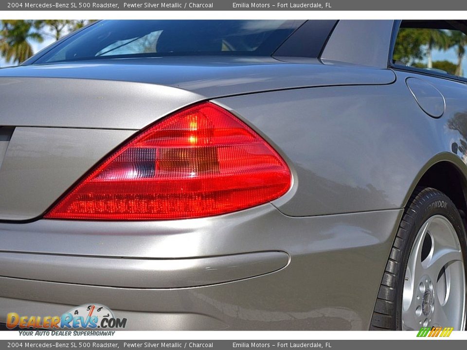 2004 Mercedes-Benz SL 500 Roadster Pewter Silver Metallic / Charcoal Photo #13