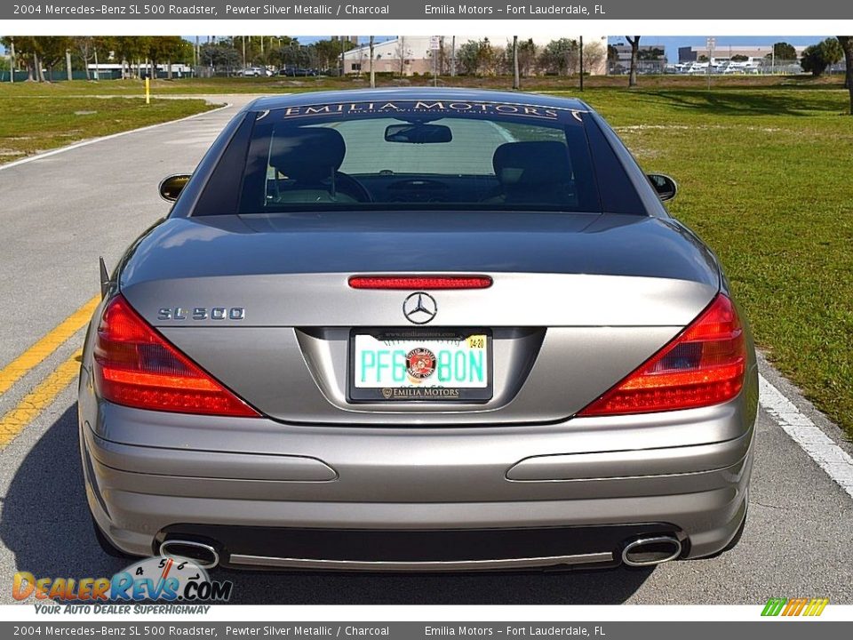 2004 Mercedes-Benz SL 500 Roadster Pewter Silver Metallic / Charcoal Photo #15