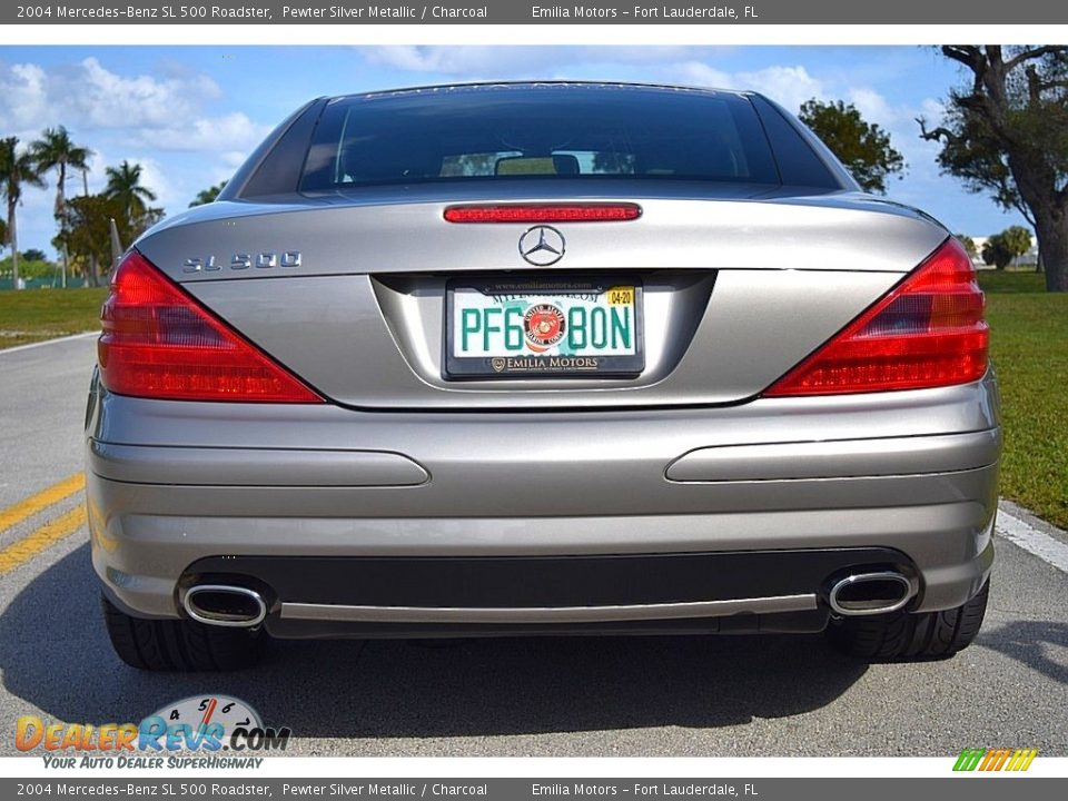 2004 Mercedes-Benz SL 500 Roadster Pewter Silver Metallic / Charcoal Photo #16