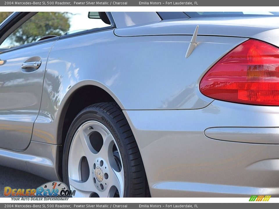 2004 Mercedes-Benz SL 500 Roadster Pewter Silver Metallic / Charcoal Photo #18