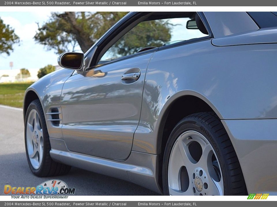 2004 Mercedes-Benz SL 500 Roadster Pewter Silver Metallic / Charcoal Photo #19