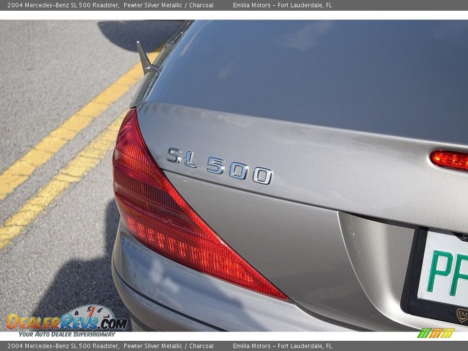 2004 Mercedes-Benz SL 500 Roadster Pewter Silver Metallic / Charcoal Photo #20