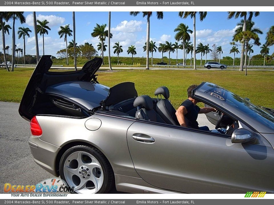 2004 Mercedes-Benz SL 500 Roadster Pewter Silver Metallic / Charcoal Photo #29