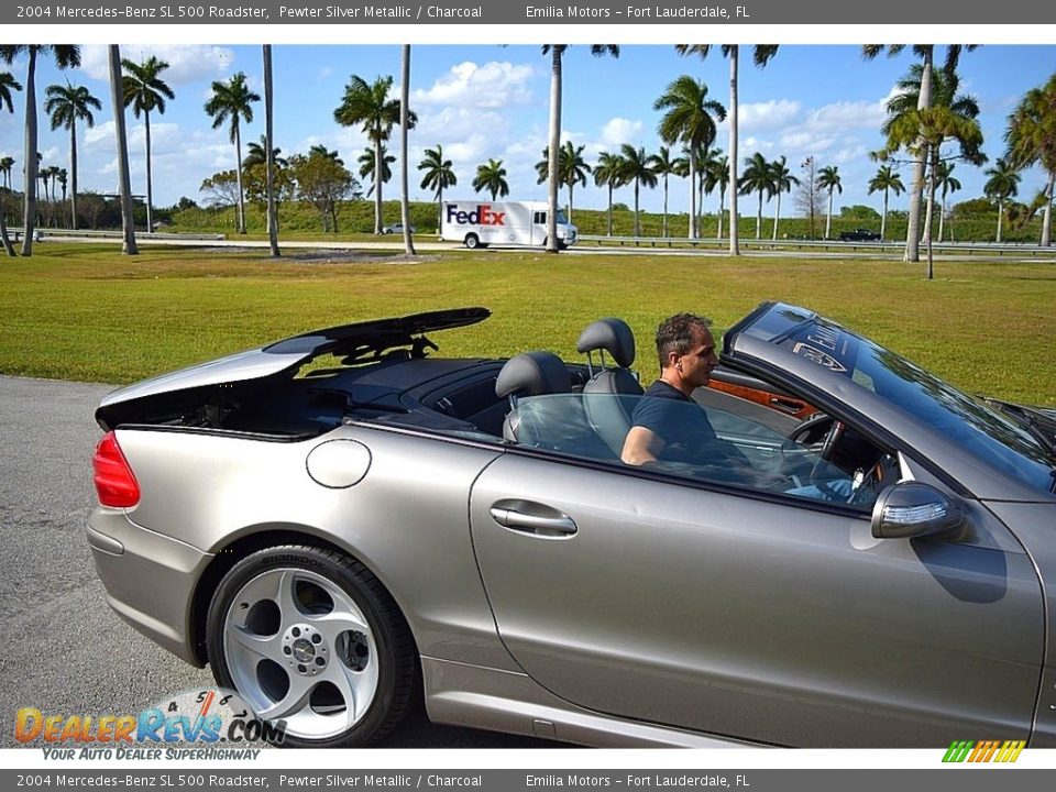 2004 Mercedes-Benz SL 500 Roadster Pewter Silver Metallic / Charcoal Photo #30