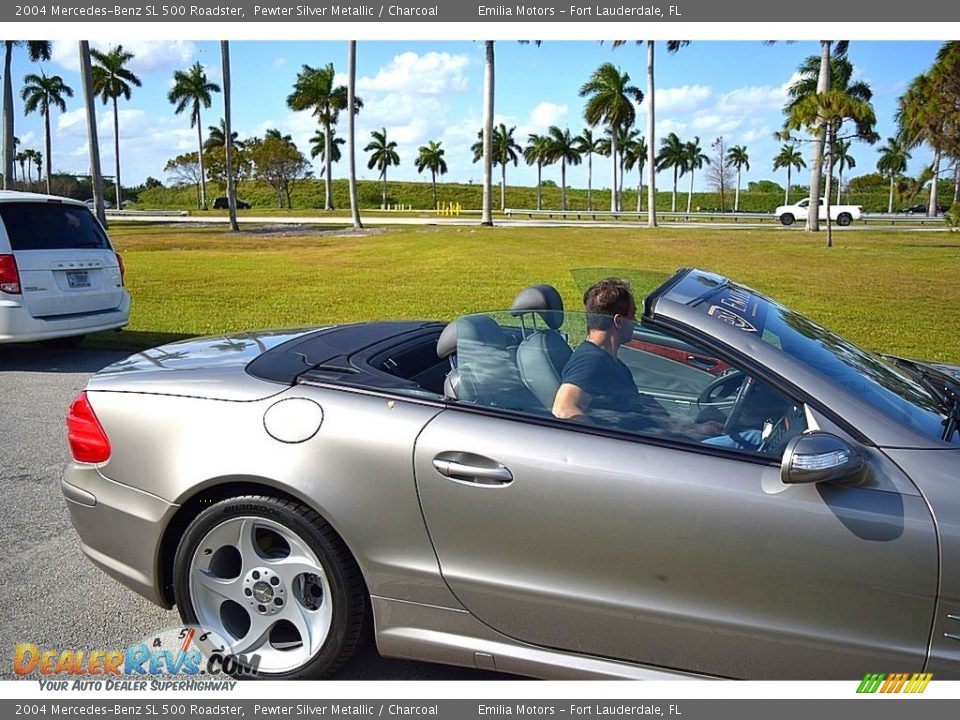 2004 Mercedes-Benz SL 500 Roadster Pewter Silver Metallic / Charcoal Photo #31