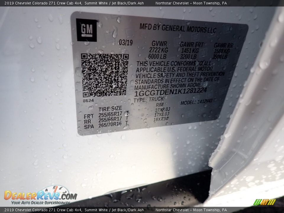 2019 Chevrolet Colorado Z71 Crew Cab 4x4 Summit White / Jet Black/Dark Ash Photo #16
