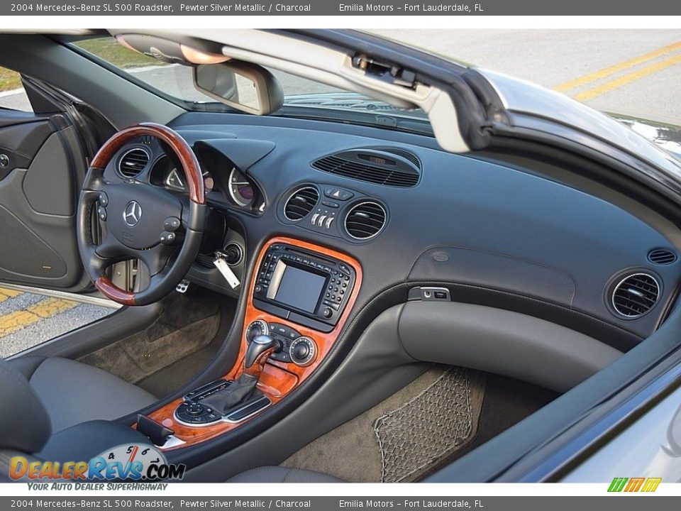 2004 Mercedes-Benz SL 500 Roadster Pewter Silver Metallic / Charcoal Photo #39