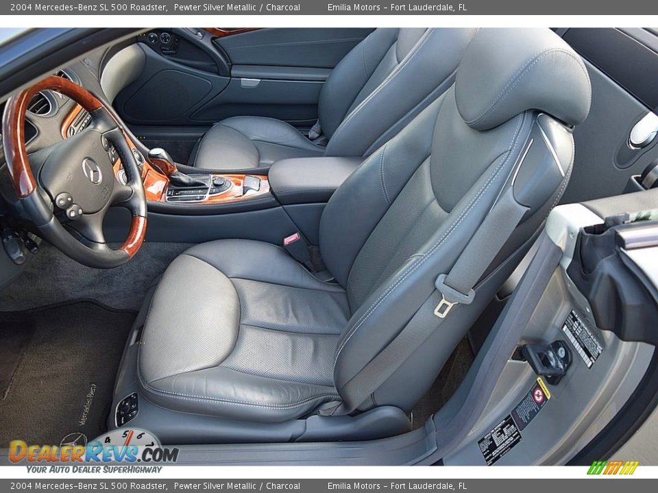 2004 Mercedes-Benz SL 500 Roadster Pewter Silver Metallic / Charcoal Photo #41
