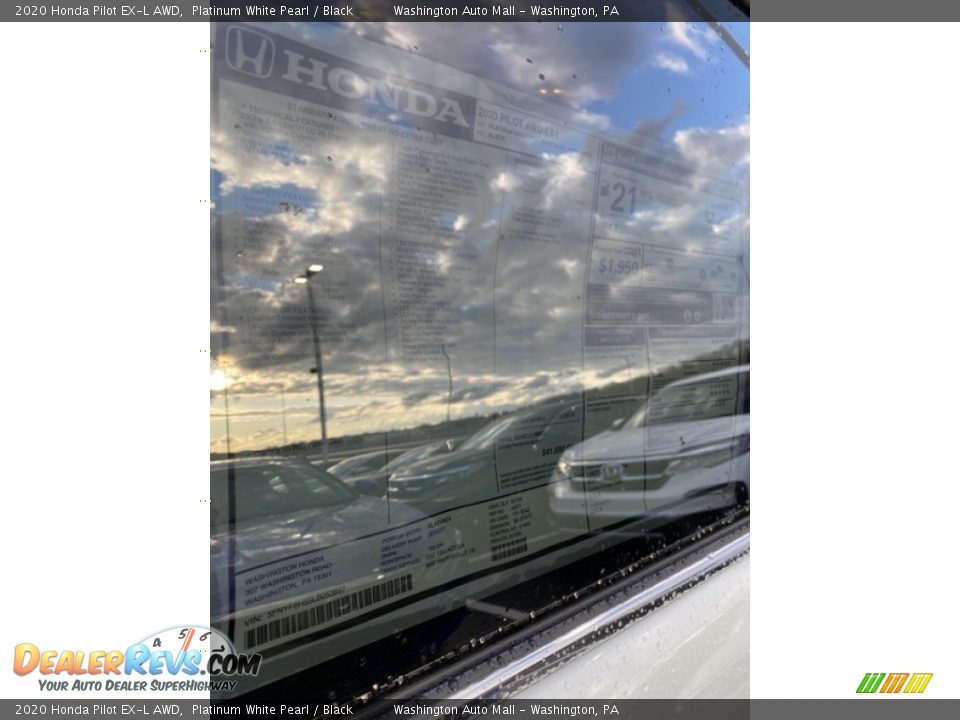2020 Honda Pilot EX-L AWD Platinum White Pearl / Black Photo #15