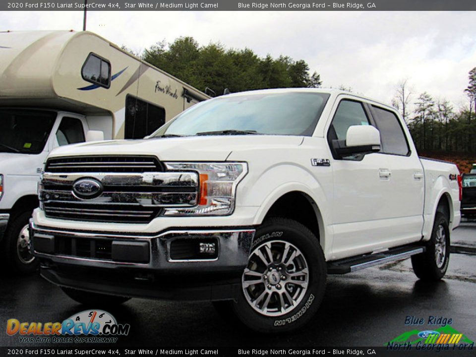 2020 Ford F150 Lariat SuperCrew 4x4 Star White / Medium Light Camel Photo #1