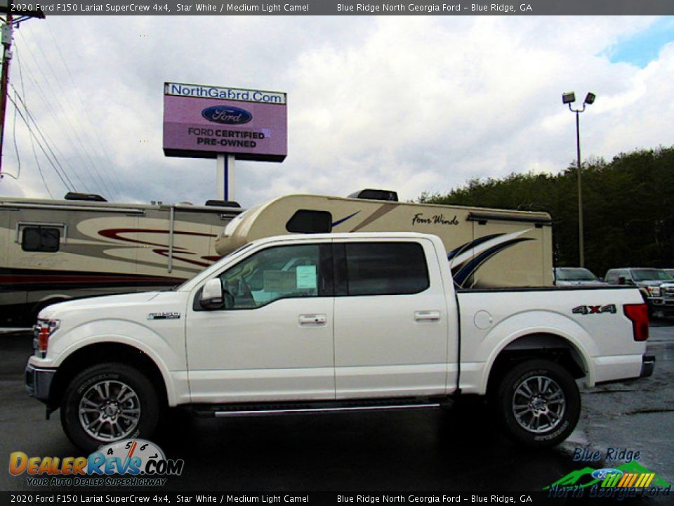 2020 Ford F150 Lariat SuperCrew 4x4 Star White / Medium Light Camel Photo #2