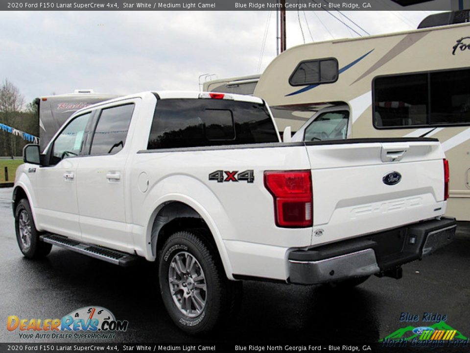 2020 Ford F150 Lariat SuperCrew 4x4 Star White / Medium Light Camel Photo #3