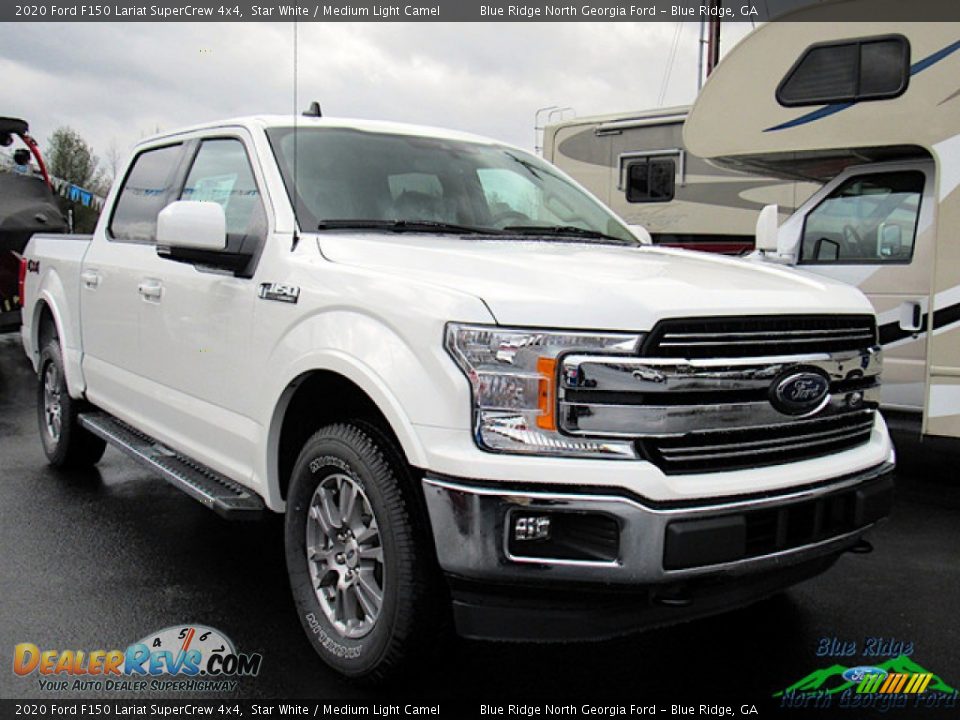 2020 Ford F150 Lariat SuperCrew 4x4 Star White / Medium Light Camel Photo #7