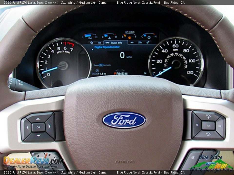 2020 Ford F150 Lariat SuperCrew 4x4 Star White / Medium Light Camel Photo #17