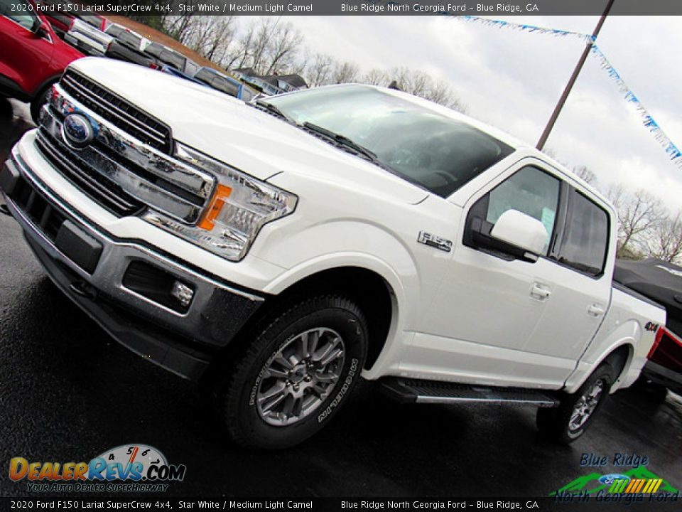 2020 Ford F150 Lariat SuperCrew 4x4 Star White / Medium Light Camel Photo #31
