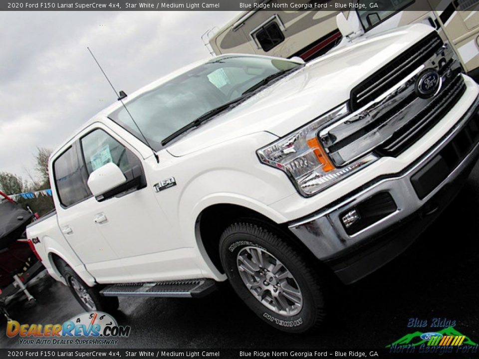 2020 Ford F150 Lariat SuperCrew 4x4 Star White / Medium Light Camel Photo #32